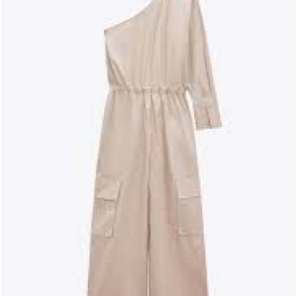 Zara Full Length Asymmetrical Cargo Jumpsuit - Picture 2 of 5